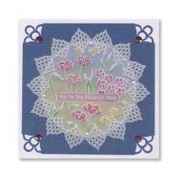 (GRO-FL-42370-11)Groovi Plate A5 Linda's Floral Alphabet Plate Mate for A6