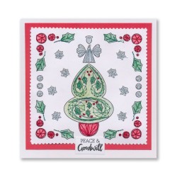 (ACC-CA-31691-XX)Paper Stitch by Clarity - 09 - Holly Christmas Tree Embroidery Card Pack