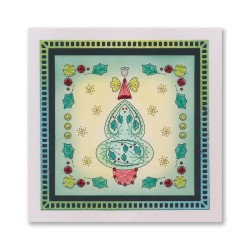 (ACC-CA-31691-XX)Paper Stitch by Clarity - 09 - Holly Christmas Tree Embroidery Card Pack