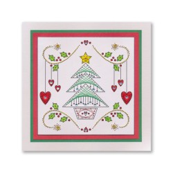 (ACC-CA-31690-XX)Paper Stitch by Clarity - 08 - Star Christmas Tree Embroidery Card Pack