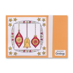 (ACC-CA-31689-XX)Paper Stitch by Clarity - 07 - Christmas Baubles Embroidery Card Pack