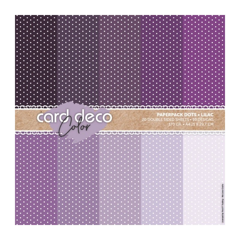 (CDCPPA414003)Card Deco Color Paperpack - Dots - Lilac - A4