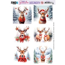 (BBSC10054)Push-Out Scenery - Berries Beauties - Deer - Square