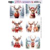 (BBSC10054)Push-Out Scenery - Berries Beauties - Deer - Square