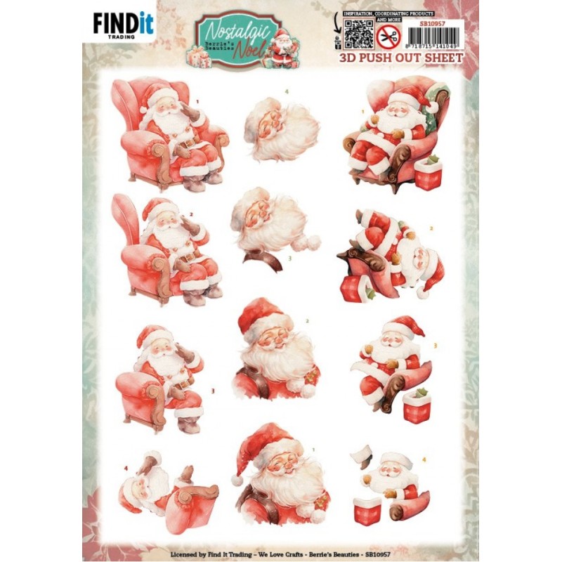 (SB10957)3D Push Out - Berries Beauties -Nostalgic Noel - Nostalgic Santa