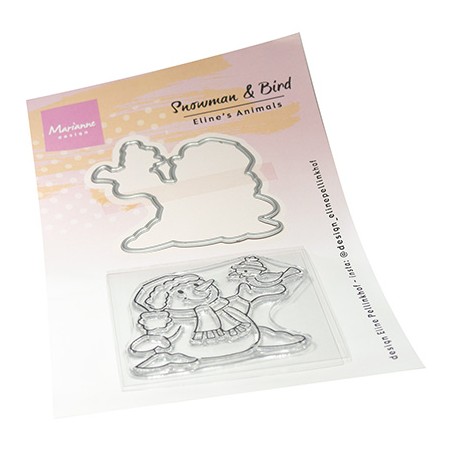 (ec0204)Clear Stamp Eline's Animals - Snowman & Bird