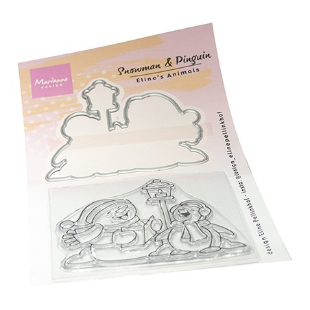 (ec0205)Clear Stamp Eline's Animals - Snowman & Pinguin