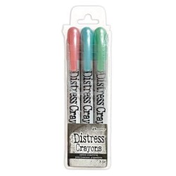 (TSCK84396)Ranger Tim Holtz Distress Crayons Holiday Set 6 Pearl (3pcs)