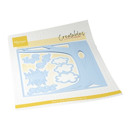 (LR0876)Creatables Passepartout - Tree Creatable, Anja's Classic oval