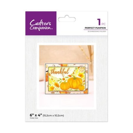 (CC-3D-EF4-PEPU)Crafter's Companion Partial 3D Embossing Folders Perfect Pumpkins