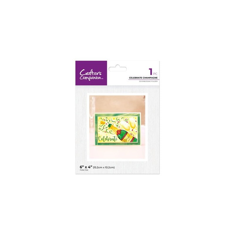 (CC-3D-EF4-CECH)Crafter's Companion Partial 3D Embossing Folders Celebrate Champagne