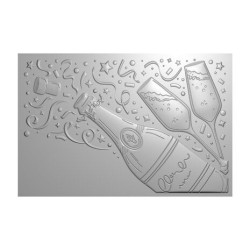 (CC-3D-EF4-CECH)Crafter's Companion Partial 3D Embossing Folders Celebrate Champagne