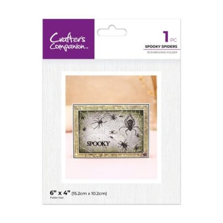 (CC-3D-EF4-SPSP)Crafter's Companion Partial 3D Partial 3D Embossing Folders Spooky Spiders