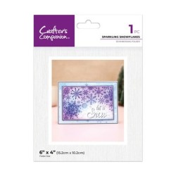 (CC-3D-EF4-SPSN)Crafter's Companion Partial 3D Embossing Folders Sparkling Snowflakes