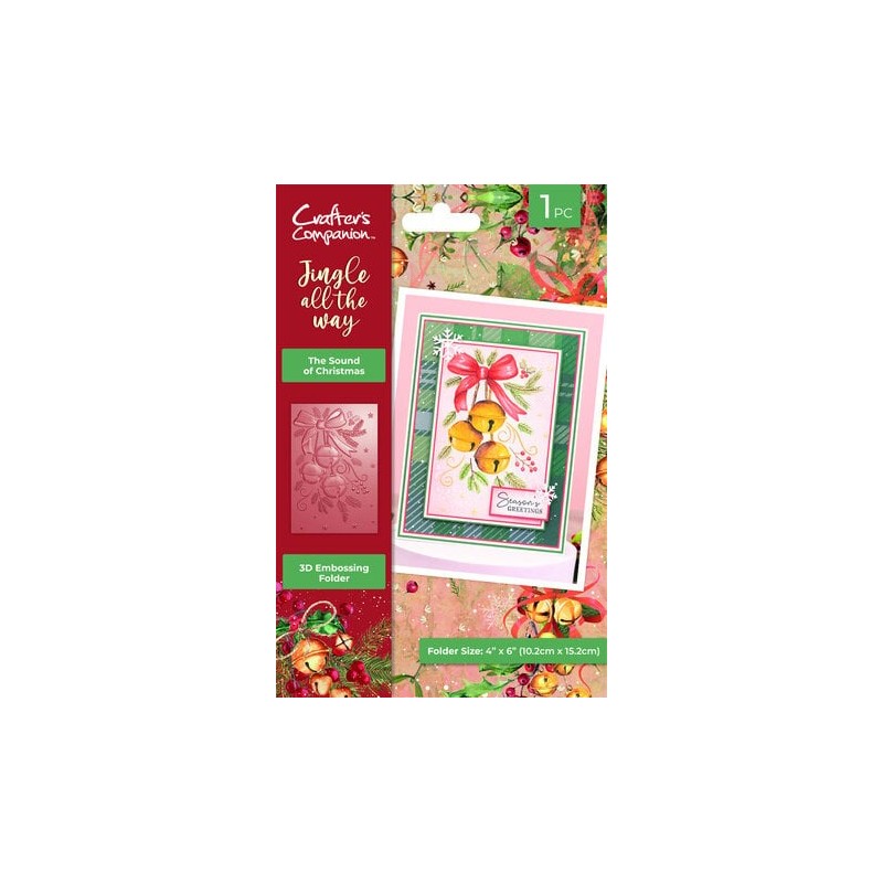 (JATW-3D-EF-SOU)Crafter's Companion Jingle All The Way 3D Embossing Folders The Sound Of Christmas