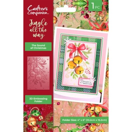 (JATW-3D-EF-SOU)Crafter's Companion Jingle All The Way 3D Embossing Folders The Sound Of Christmas