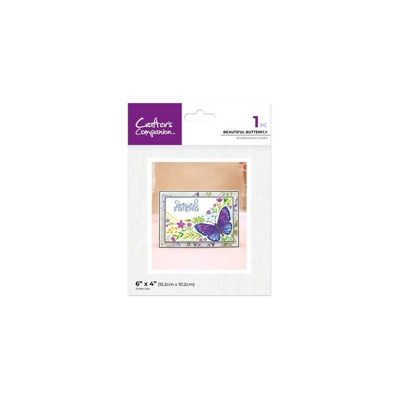 (CC-3D-EF4-BEBU)Crafter's Companion Partial 3D Embossing Folders Beautiful Butterfly