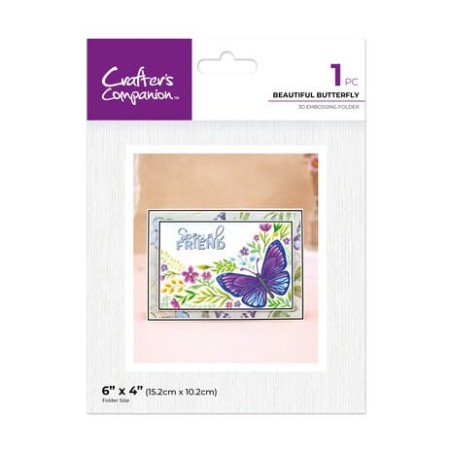 (CC-3D-EF4-BEBU)Crafter's Companion Partial 3D Embossing Folders Beautiful Butterfly