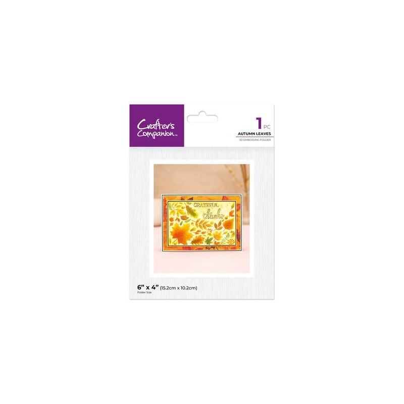 (CC-3D-EF4-AULE)Crafter's Companion Partial 3D Embossing Folders Autumn Leaves