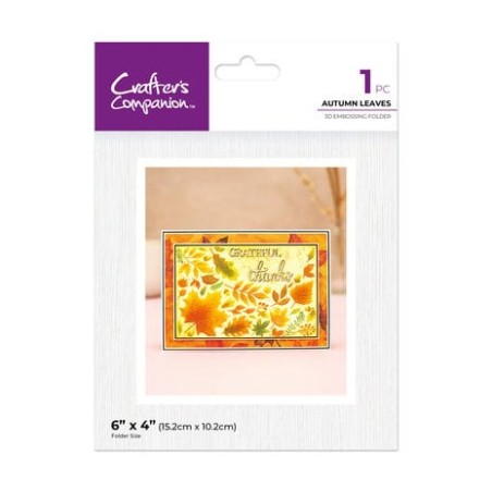 (CC-3D-EF4-AULE)Crafter's Companion Partial 3D Embossing Folders Autumn Leaves