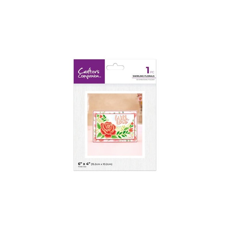 (CC-3D-EF4-SWFL)Crafter's Companion Partial 3D Embossing Folders Swirling Florals