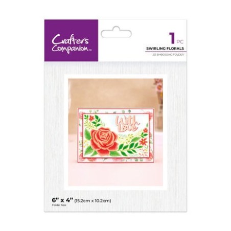 (CC-3D-EF4-SWFL)Crafter's Companion Partial 3D Embossing Folders Swirling Florals