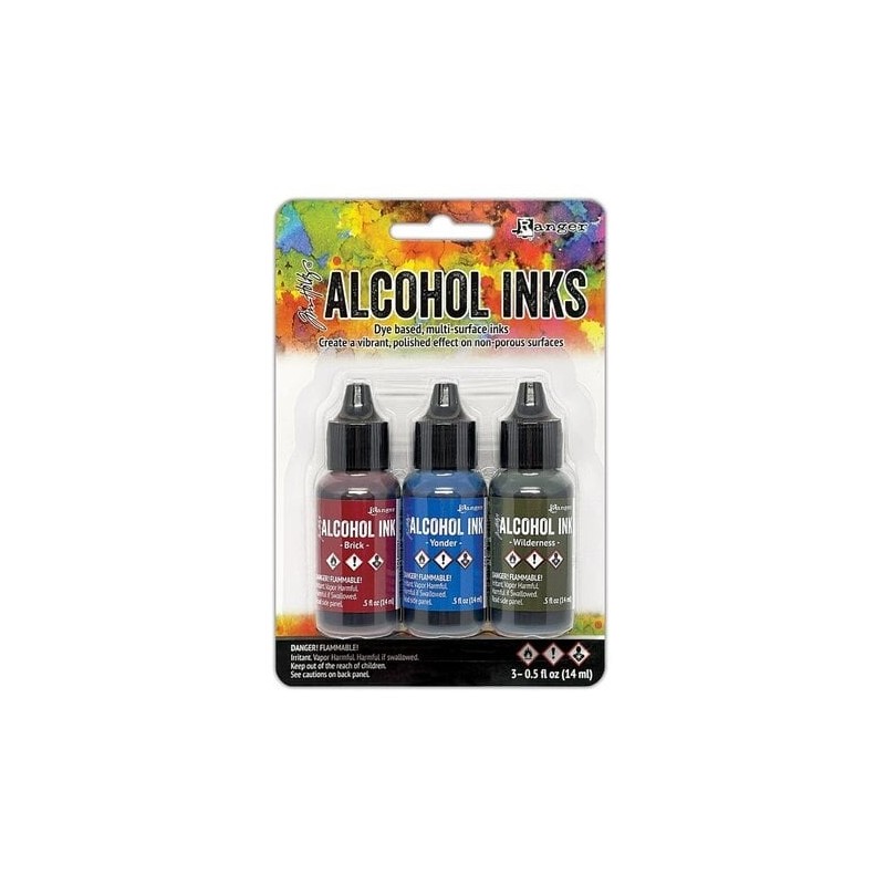 (TAK86123)Ranger • Tim Holtz Alcohol Ink - Kits Expedition (3x0.5 fl oz)Brick, Yonder, Wilderness