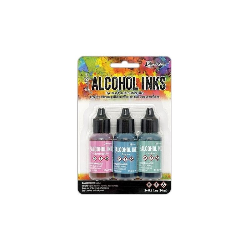 (TAK86130)Ranger • Tim Holtz Alcohol Ink - Kits Getaway (3x0.5 fl oz)Cosmopolitan, Bayou, Juniper