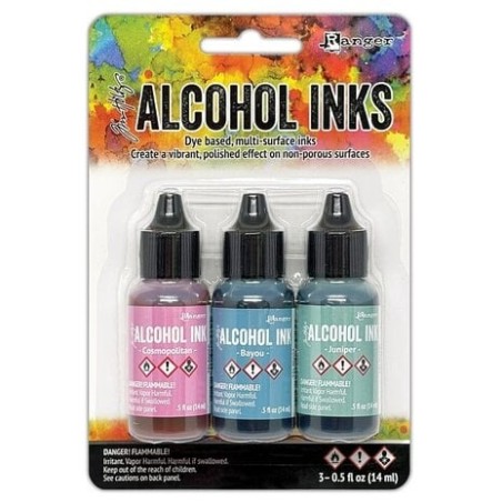 (TAK86130)Ranger • Tim Holtz Alcohol Ink - Kits Getaway (3x0.5 fl oz)Cosmopolitan, Bayou, Juniper