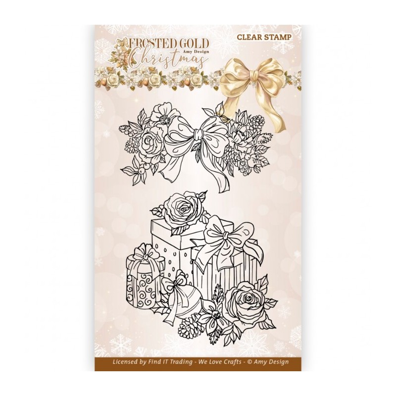 (ADCS10085)Clear Stamps - Amy Design - Frosted Gold Christmas - Presents