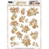 (SB10961)3D Push Out - Amy Design - Frosted Gold Christmas - Christmas Baubles