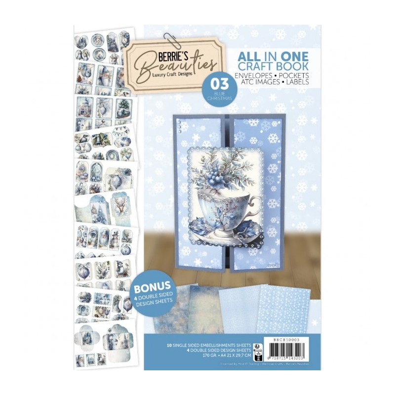 (BBCB10003)Berries Beauties All in one Craft Boek 3 - Blue Christmas