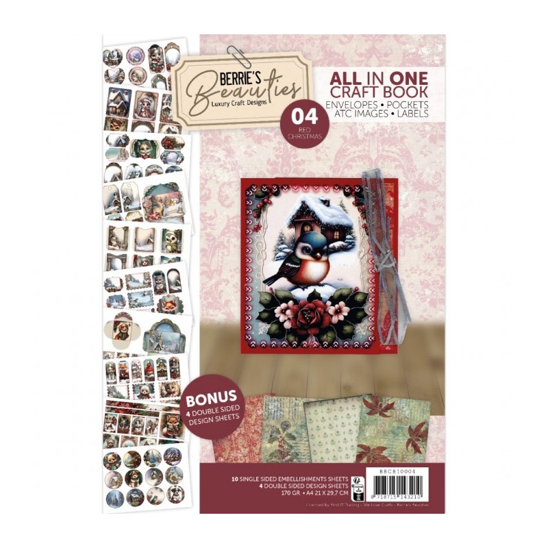 (BBCB10004)Berries Beauties All in one Craft Boek 4 - Red Christmas