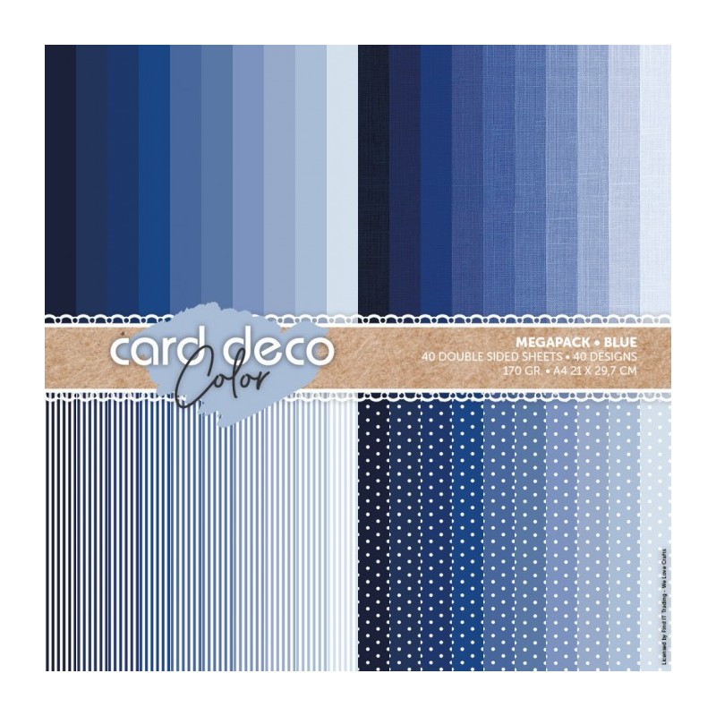 (CDCPPA419004)Card Deco Color Megapack - Blue - A4