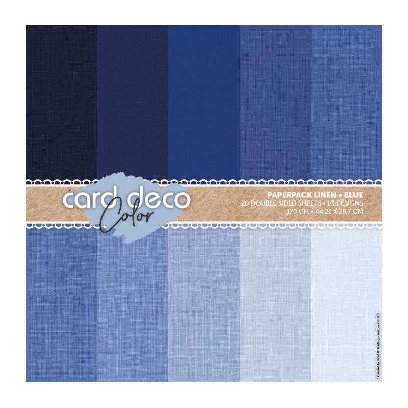 (CDCPPA412004)Card Deco Color Paperpack - Linen - Blue - A4