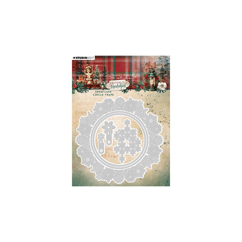 (JMA-FN-CD902)Studio Light Cutting Die Snowflake circle frame Festive Nostalgia nr.902