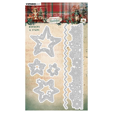 (JMA-FN-CD903)Studio Light Cutting Die Borders & stars Festive Nostalgia nr.903