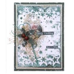 (JMA-FN-CD904)Studio Light Cutting Die Poinsettias & ice swirl frame Festive Nostalgia nr.904