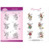 (STA-CN-12026-A5)Pergamano clear stamp Pixie Mini Poppets A5 Stamp Set