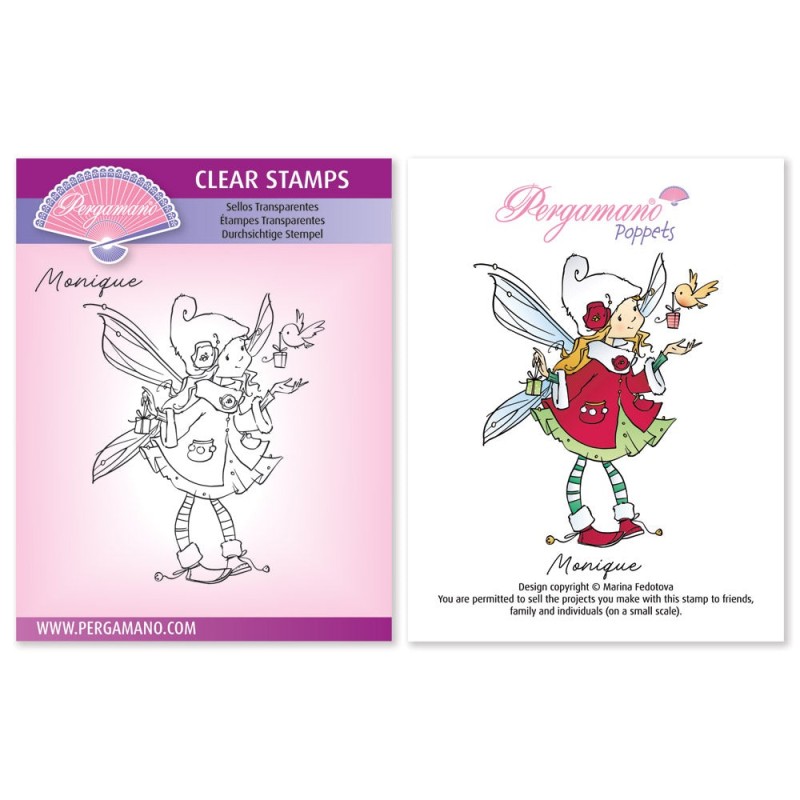 (STA-CN-11898-A6)Pergamano clear stamp Pixie Poppets - Monique A6