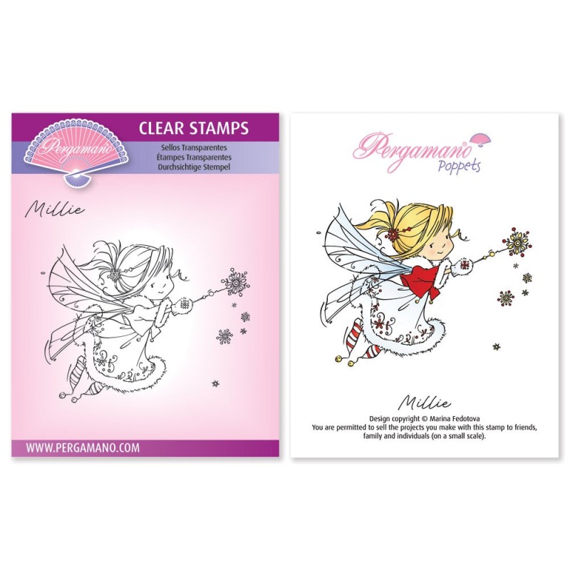 (STA-CN-11899-A6)Pergamano clear stamp Sprite Poppets - Millie A6