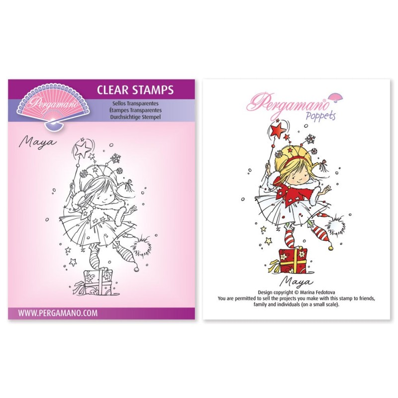 (STA-CN-11904-A6)Pergamano clear stamp Sprite Poppets - Maya A6