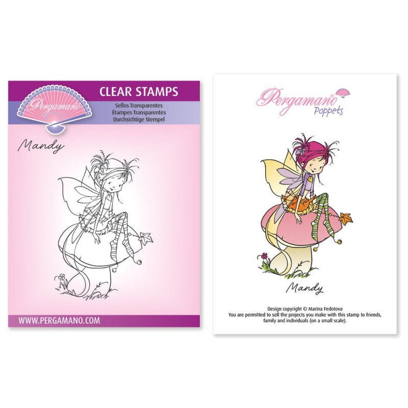 (STA-CN-11905-A6)Pergamano clear stamp Sprite Poppets - Mandy A6