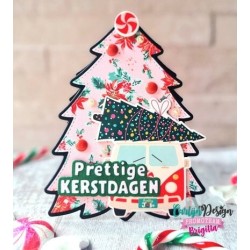 (CDSN-0277)CarlijnDesign Dies A6 Kerstboom + kerstwens