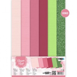 (PM-A4-10033)Linen Cardstock Pack - Precious Marieke - Blossom Blush - A4