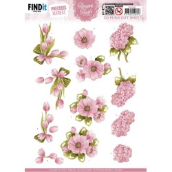 (SB10967)3D Push Out - Precious Marieke - Blossom Blush - Bright Pink