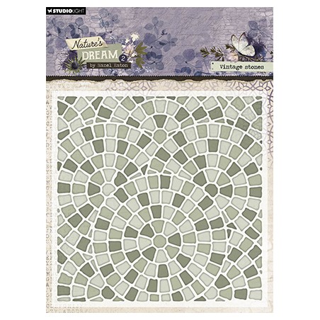 (HE-ND-EMB23)Studio Light embossing folder Vintage stones Nature's Dream 2 nr.23