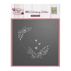 (EF3D104)Nellie's Choice Embossing Flower Heart