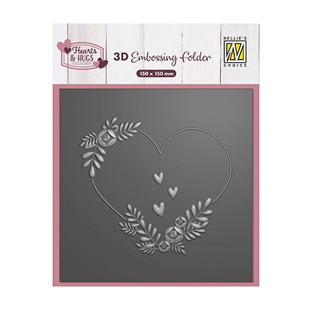 (EF3D104)Nellie's Choice Embossing Flower Heart