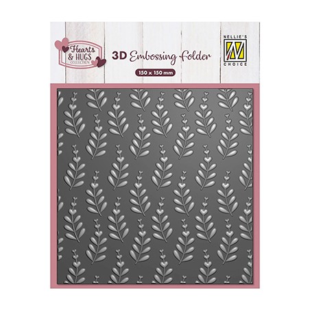 (EF3D105)Nellie's Choice Embossing Heart Branches